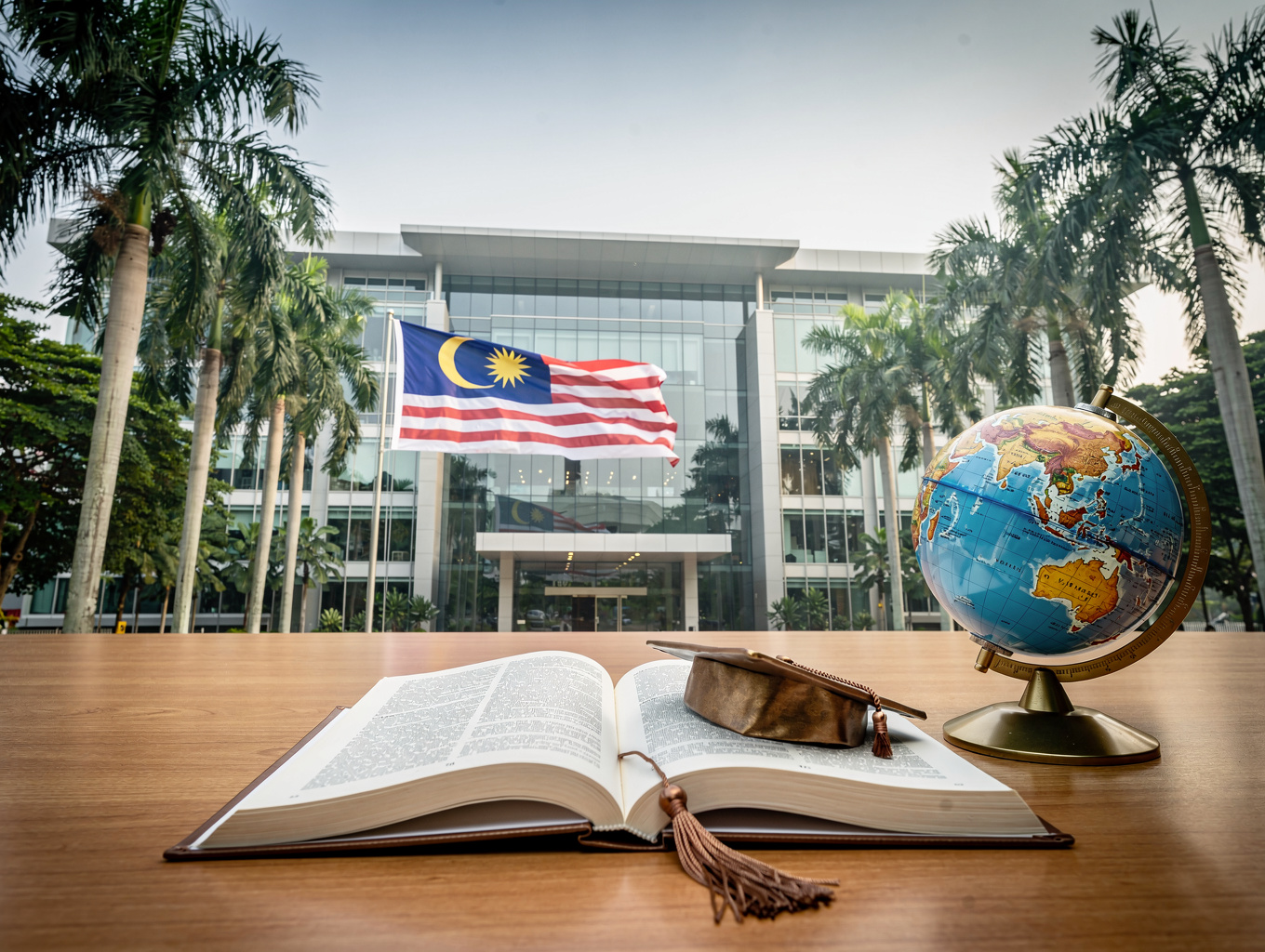 Gedung rektorat dan kampus modern perguruan tinggi Indonesia